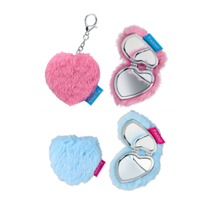 愛心毛毛鏡(顏色隨機)